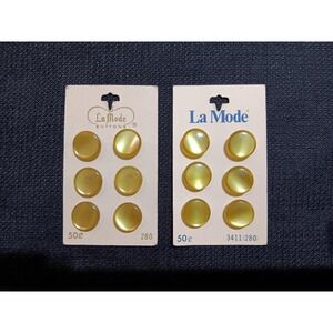 Vintage La Mode Yellow Gold Pearlescent Shank Buttons 12 Count 3411 280